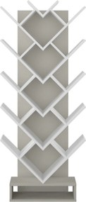 Biblioteca VEVEY, gri/alb, DTD laminat, 59x22x150 cm