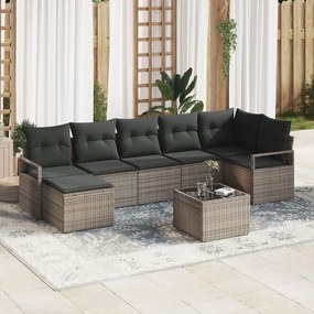 Set de Canapea de Grădină vidaXL cu 7 Piese și Perne Ratan Poliester Negru