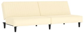 337661 vidaXL Canapea extensibilă cu 2 locuri, crem, piele ecologică