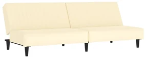337661 vidaXL Canapea extensibilă cu 2 locuri, crem, piele ecologică