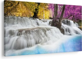 Tablou cu Erawan cascadă în pădure (90x60 cm)