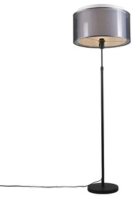 Lampă de podea neagră cu abajur negru/alb 47 cm reglabil - Parte