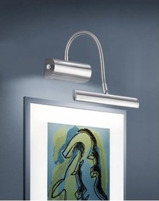 Aplică de perete argintie LED cu structură flexibilă/cu intensitate reglabilă Curtis – Trio