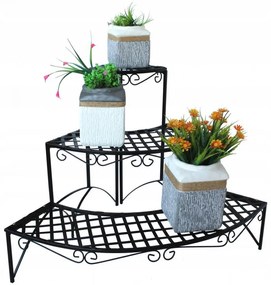 ShopJK SUPORT COLȚ PENTRU FLORI 3 POLIȚE - METAL PERG-N9550