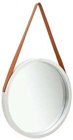 vidaXL Oglindă de perete cu o curea, 50 cm, argintiu