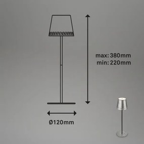 Brilo - Lampă de birou LED reîncărcabilă, cu control tactil KIKI LED/2,6W/5V IP44 2600 mAh argintie