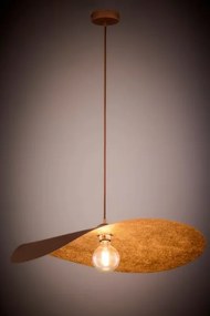 Lustră suspendată pe cablu LEAF 1xE27/15W/230V maro/cupru