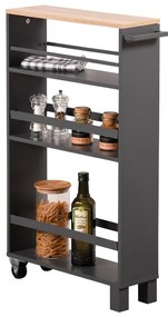 Kesper 24856 Raft alcov pe roți, negru, 50 x 15 x79 cm