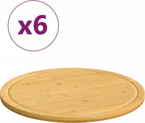 vidaXL Tocătoare, 6 buc., Ø30x1,5 cm, bambus