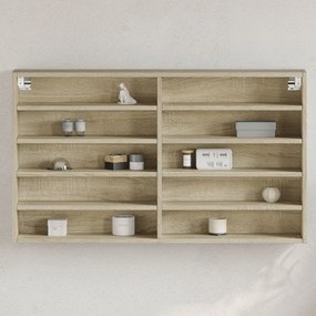 vidaXL Dulap cu vitrină, stejar sonoma, 100x15x58 cm, lemn prelucrat