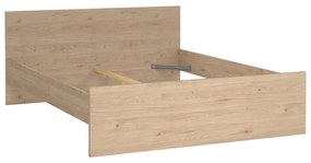 Pat matrimonial în culoare naturală cu aspect de lemn de stejar 160x200 cm Naia – Tvilum