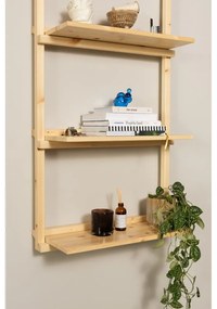 Bibliotecă de perete în culoare naturală din lemn de pin 66x127 cm Groove – Karup Design