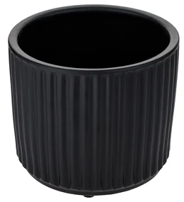 Ghivece de flori din ceramică, set de 2, negru mat, KELSO