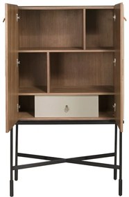 Bufet, Bar design LUX furnir de nuc si piele High sideboard