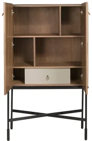 Bufet, Bar design LUX furnir de nuc si piele High sideboard