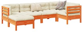 vidaXL Set mobilier de grădină cu perne, 6 piese, lemn masiv de pin