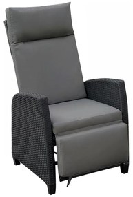 Fotoliu reglabil de grădină Probamos (negru + gri) . 1116439