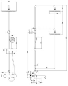 Coloana dus Lemark, termostat, crom - LM7862C-EU