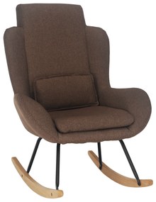 Fotoliu balansoar, material textil maro deschis/lemn, HARPER