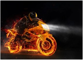 Tablou - Motociclist cu flăcări (70x50 cm)