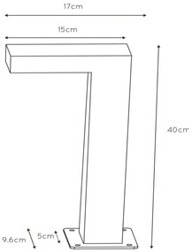 Lucide 28851/40/30 - LED lampa exterior TEXAS LED/8W/230V negru IP54 40 cm