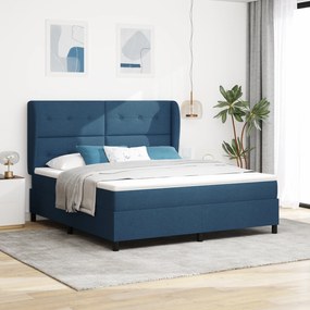 vidaXL Pat cu saltea viuXL Albastru cu arcuri, 180x200 cm, fabricată