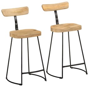 vidaXL Scaune de bar 2 buc 49x43x88 cm lemn masiv de mango