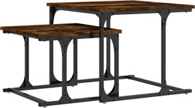 vidaXL Mese suprapuse de cafea, 2 buc, stejar afumat, lemn prelucrat