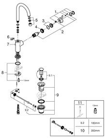 GROHE 23783000 - Baterie pentru lavoar START CLASSIC, 311 mm, crom lucios