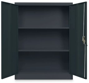 Dulap metalic universal mediu, 90 x 40 x 120 cm, încuietoare cilindru, antracit - ral 7016