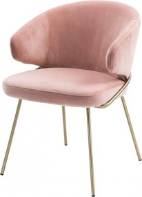 Scaun tapitat design LUX Kinley, catifea savona nude 113585 HZ