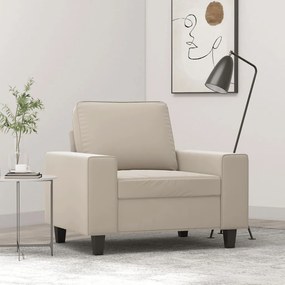 348973 vidaXL Fotoliu canapea, crem, 60 cm, textil microfibră