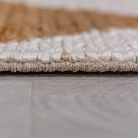 Covor alb-în culoare naturală țesut manual din amestec de iută 160x230 cm Effie Diamond – Flair Rugs