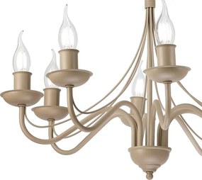 Lustră suspendată pe lanț ANTON, 8 x E14, 60 W, 230 V, bej