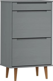 vidaXL Pantofar "MOLDE", gri, 59,5x35x103 cm, lemn masiv de pin