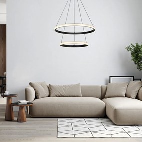 Lustra suspendata cu 2 inele LED Grete 60cm