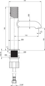 🚰 Baterie pentru chiuvetă SILIA HEXA – Finisaj auriu periat – Cod BHS_R20M