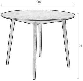 Masă de dining rotundă cu blat cu aspect de lemn de stejar ø 120 cm Fabio – White Label