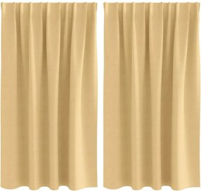 vidaXL Perdele Opaque cu Inel 2 pcs Bej 140 x 140 cm Poliester