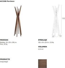 Cuier modern design LUX Walnut