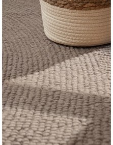 Covor taupe țesut manual din lână 120x180 cm Eleni Taupe – Hanse Home