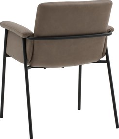 Scaun tip fotoliu Ramira, piele ecologica, structura metalica - MARO
