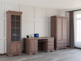 Set de mobilier Parma B124Samoa King Nuca, Cu dulap, Cu masa de birou, Cu componente suplimentare, Părți separate, Sticlă, PAL laminat, 193x294x60cm