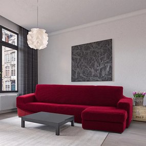 Nueva Textura Huse care se întind foarte bine NIAGARA bordo canapea cu otoman dreapta (l. 200 - 300 cm)