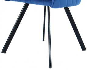 Set 2 scaune tapitat Jodie albastru inchis