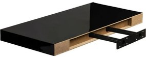 Raft de perete stilist Volato, 40 cm, negru lucios