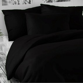 Lenjerie de pat din satin Luxury Collection, negru, 140 x 220 cm, 70 x 90 cm