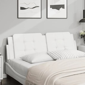 vidaXL Pernă pentru tăblie pat, alb, 160 cm, piele artificială