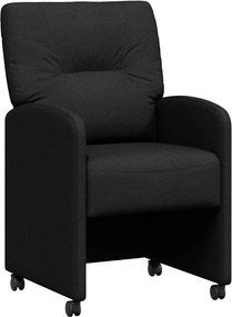 vidaXL Scaune de dining cu roți 2 pcs Negru 57 x 67 x 95 cm țesătură