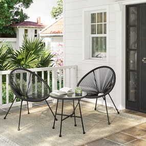 SEGN4 - Set Masa si scaune gradina, terasa, balcon, veranda, spatiu verde - Negre